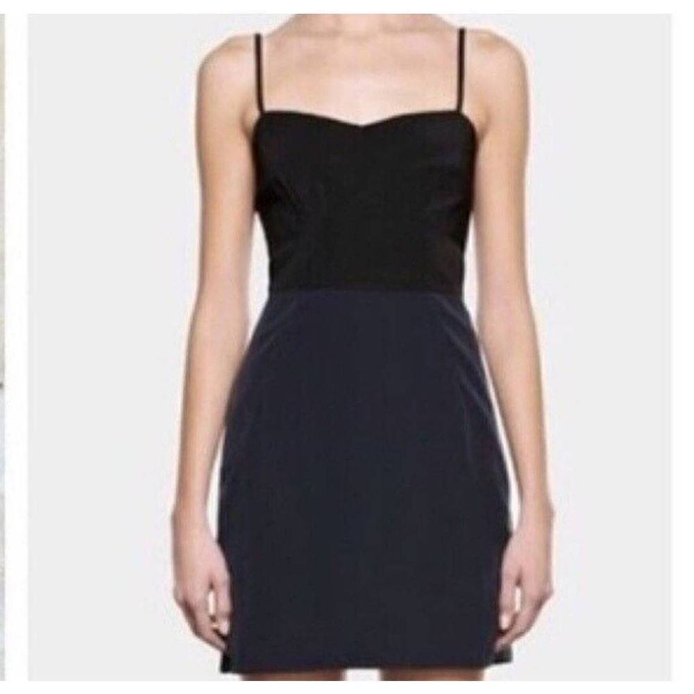 ALLSAINTS Navy Blue/Black Color Blocked Mini Slip Dress sz 0